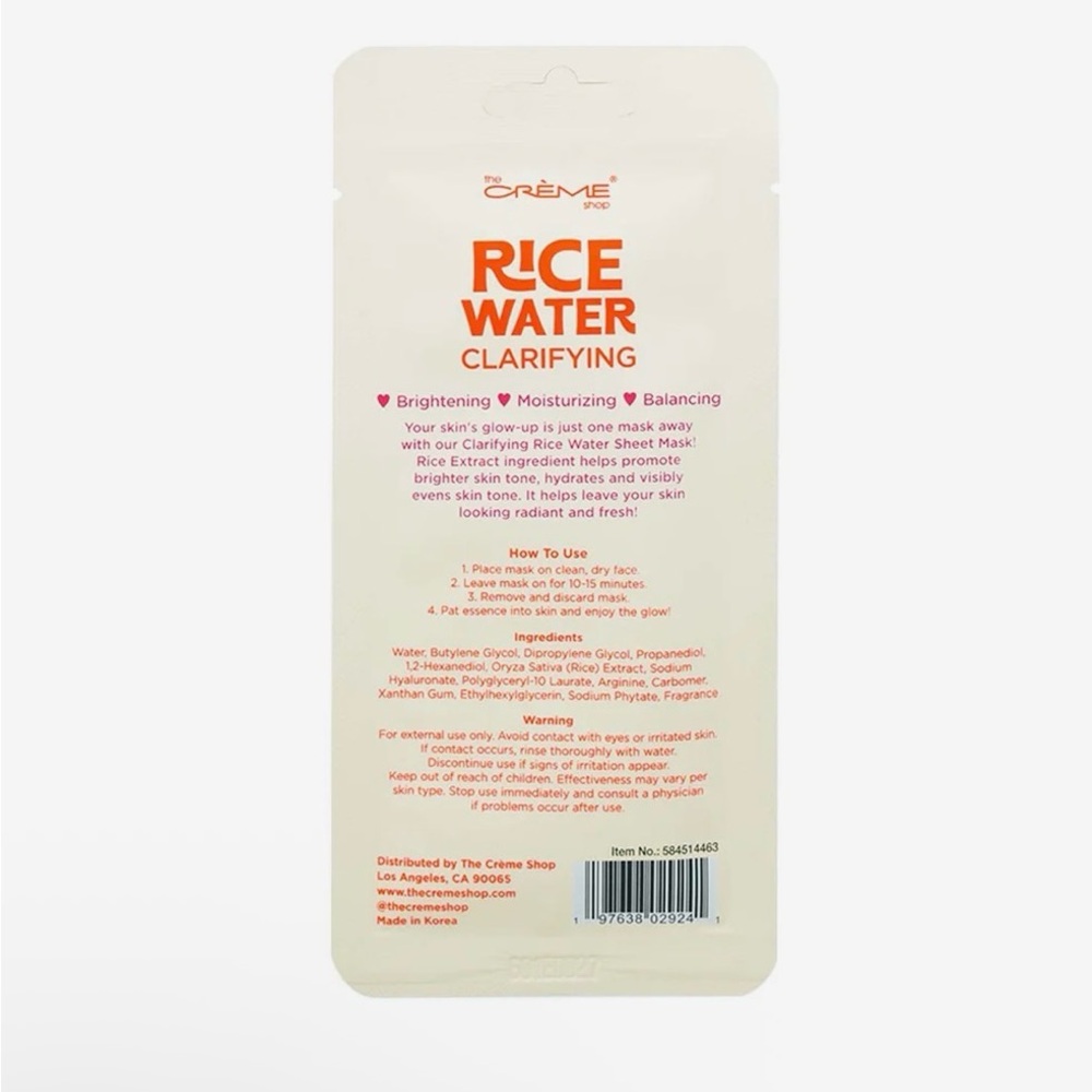 Rice Water Clarifying Sheet Mask Set - Creme Shop - Picture 4 of 4